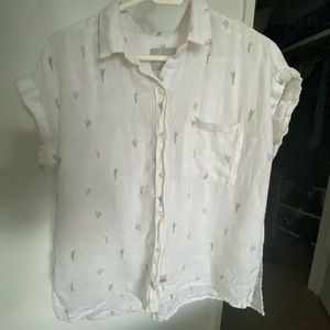 Rails water colored cactus collared blouse.